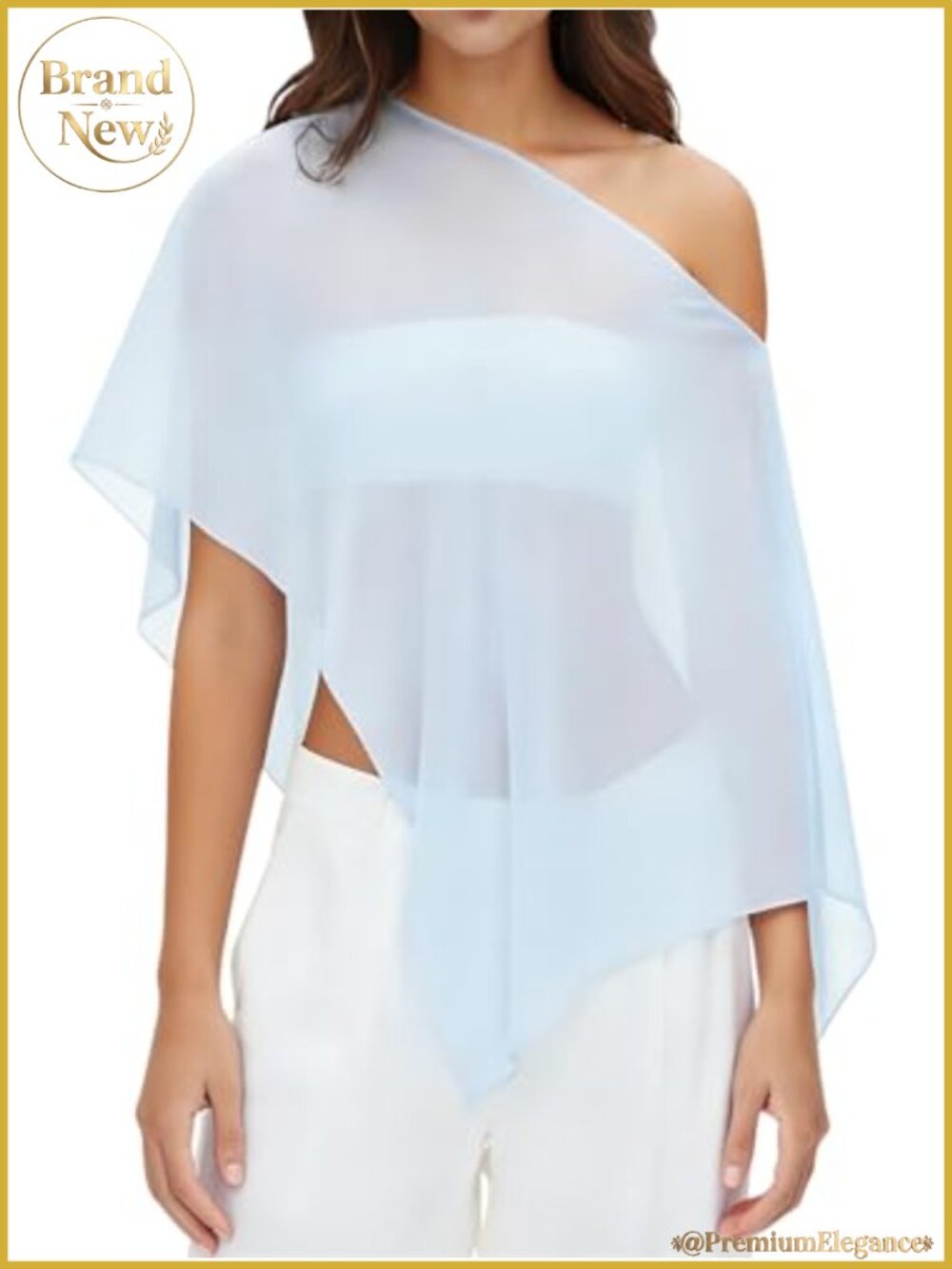 Chiffon Cape Shawl Sheer Mesh Flowy Capelet Formal Evening Wrap